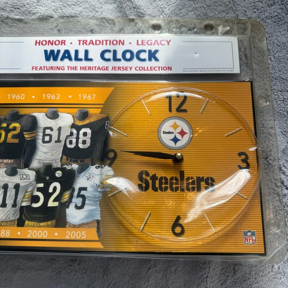 NFL Pittsburgh Steelers Wall Clock Heritage Jersey‎ Collection 7x13 NIB